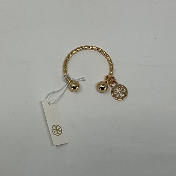 NWT Tory Burch Gold Tone Metal Rope Key Ring - Picture 5 of 8